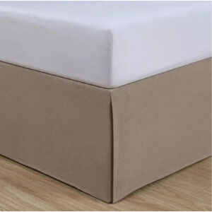 Nestwell Linen Cotton Blend Bedskirt Twin Natural Tan 15" Drop Neutrals Tailored